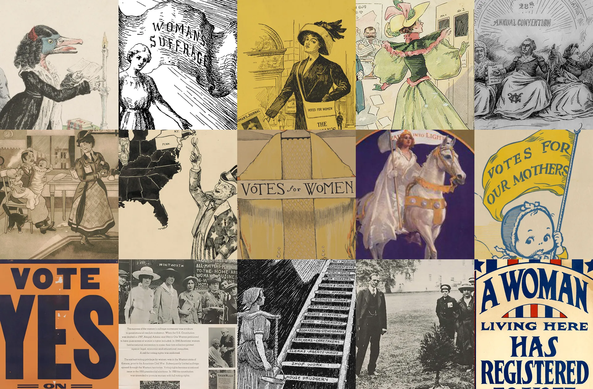 VOTE YES: A Timeline of Women’s Suffrage Posters 1848–1920 posters