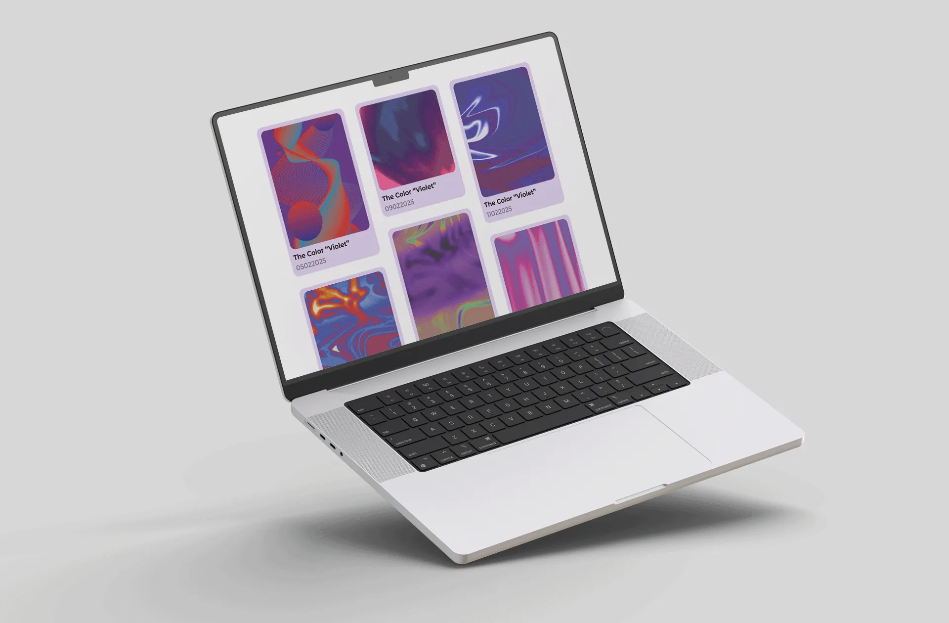 The Color "Violet" website on laptop