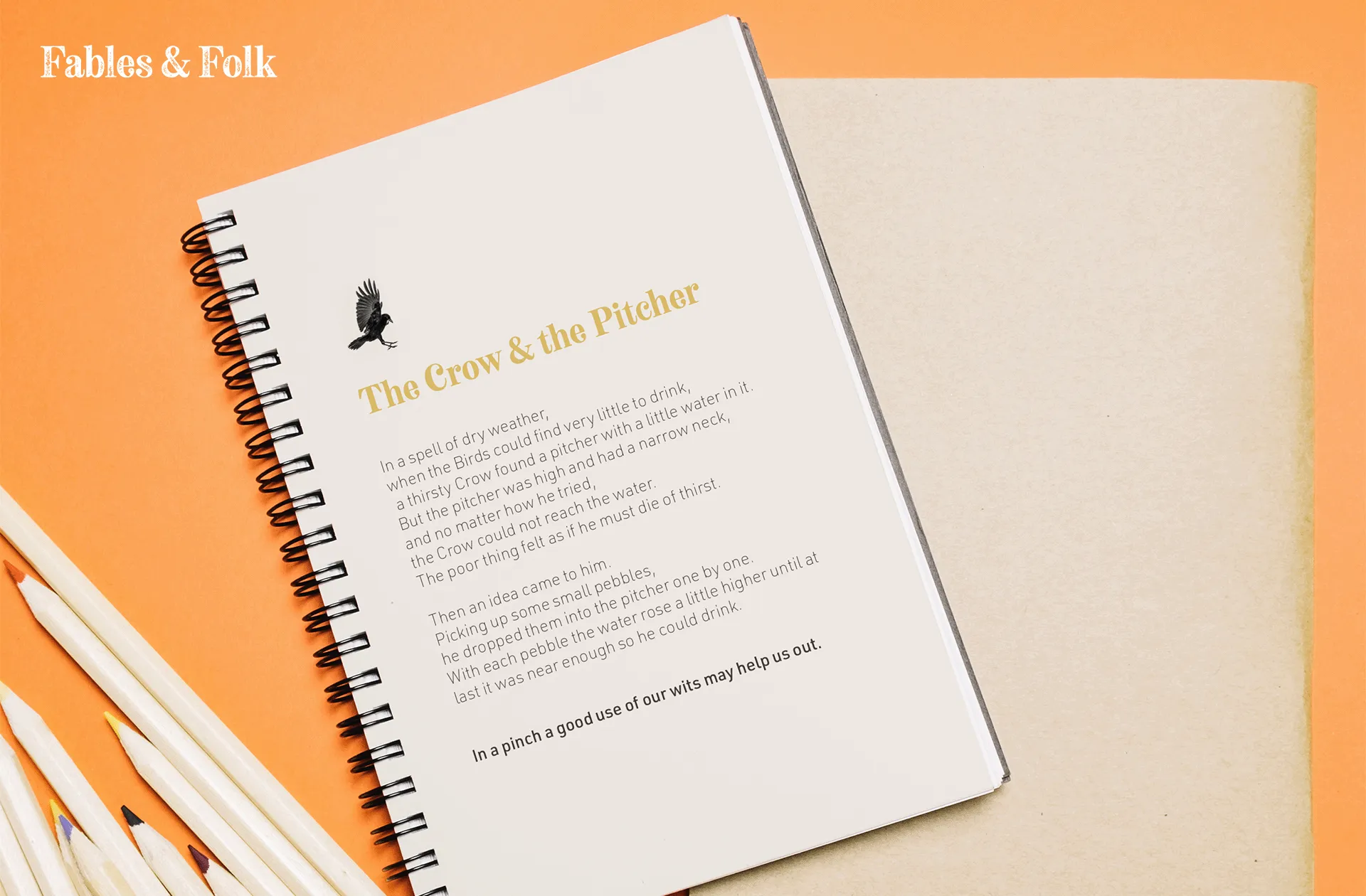 The Crow and the Pitcher journal spread