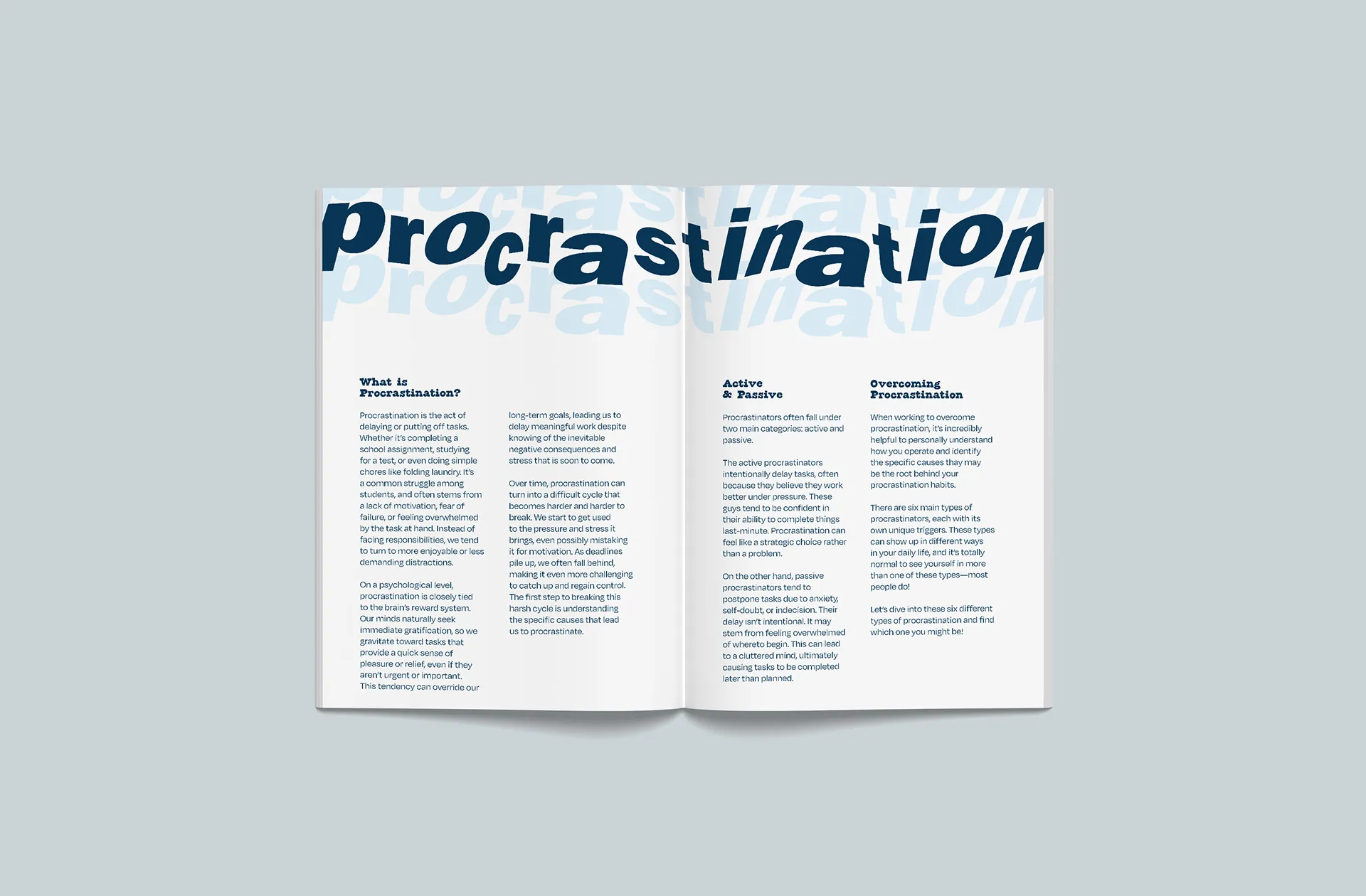 What's your Procrastination Type? intro book spread