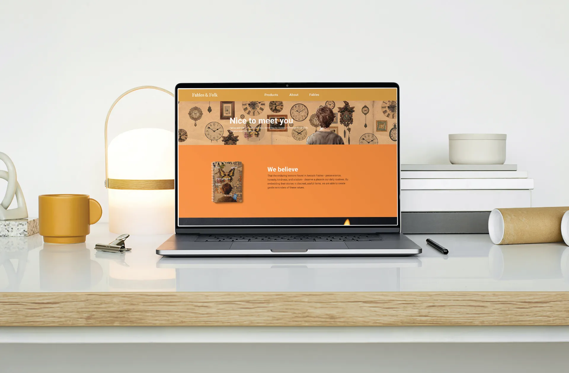 Fable & Folk website on laptop